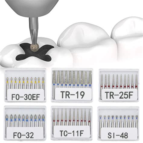 Pcs Box Dental Diamond Bur Fg High Speed Burs Tr Series For Teeth