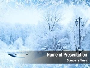 Seasonal frozen winter landscape PowerPoint Template - Seasonal frozen ...