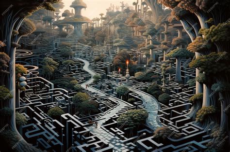 Premium Ai Image Magical Mystical Maze Beautiful Illustration Picture