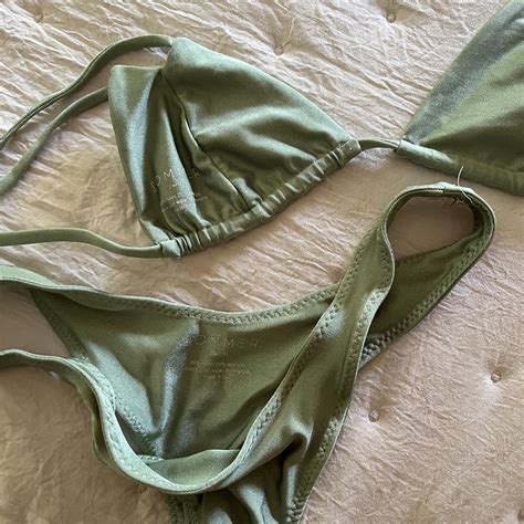 Sommer Swim Bikini Set Light Green Bottoms Xs Top Depop