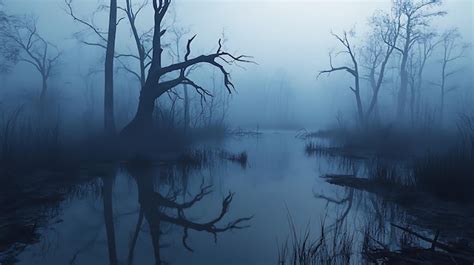 Mystical Swamp With Misty Atmosphere Premium Ai Generated Image