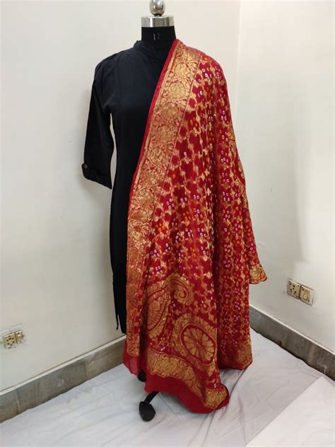 Silk Banarasi Bandhej Dupatta At Rs In Jaipur Id