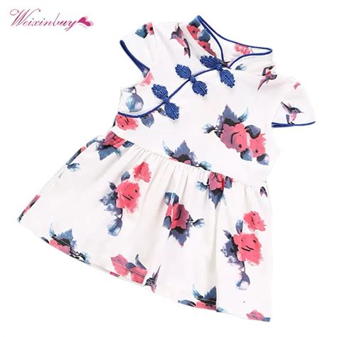 Модные летние платья для маленьких девочек; платье Ципао в китайском ...