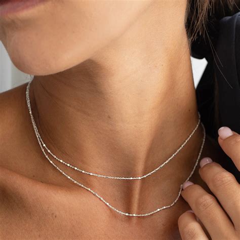 Silver Layering Necklace Set Silver Modern Necklace Minimal Silver