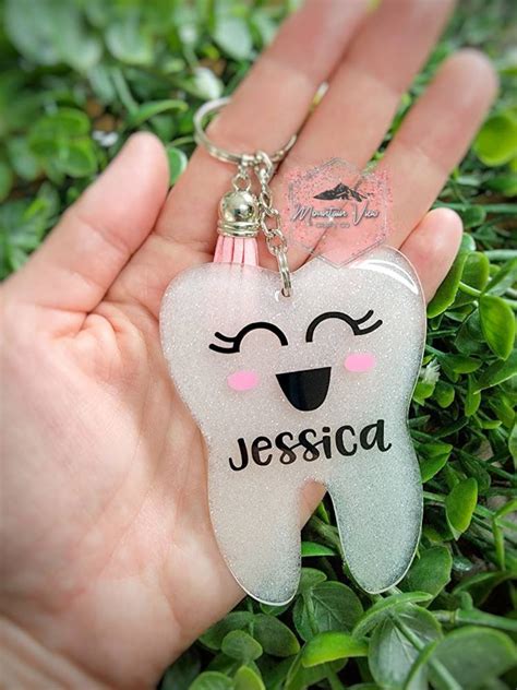 Personalized Smiling Tooth Keychain Dental Technician Ts Dental