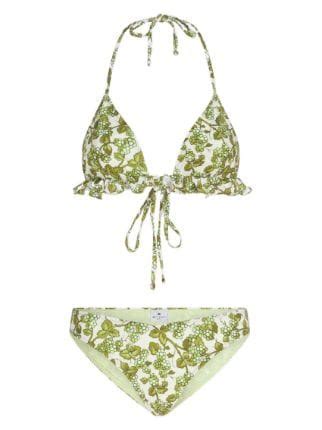 ETRO Berry Print Triangle Bikini Green FARFETCH UK