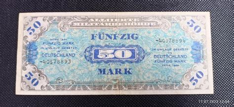 50 Mark 1944 Německo - Chybotisk rozdílná čísla bankovky | Aukro