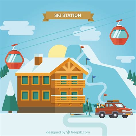 Free Vector Ski Resort Design