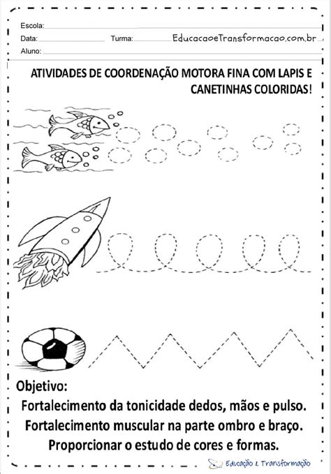 Atividades De Coordenação Motora Fina Educação Infantil