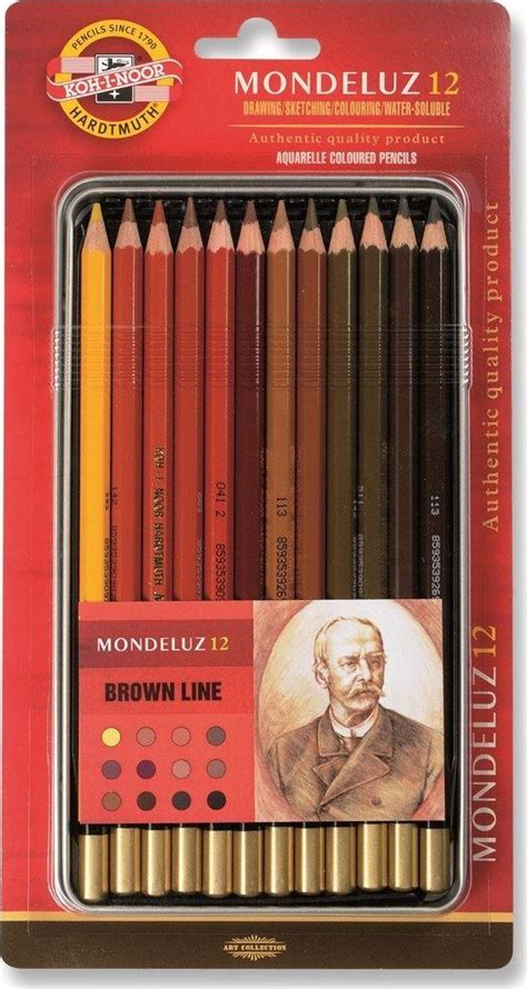 Koh I Noor Mondeluz Crayons 12 spalvų ruda linija, modelis - 00254KH ...