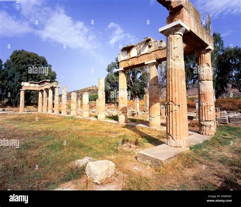 The Sanctuary Of Artemis At Brauron Near Vravrona Attica Greece Stock