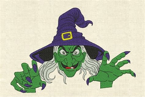 Machine Embroidery Designs Witch Helloween Etsy