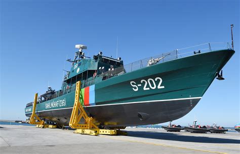 President Of Azerbaijan Reviews New Second Degree Border Guard Ship Of