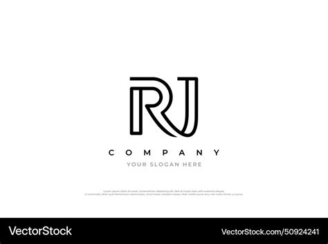 Initial Letter Rj Logo Design Royalty Free Vector Image