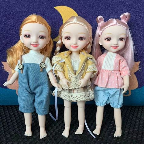 New 19cm Doll 13 Movable Joint BJD 1 12 Doll DIY Naked Cute Smile Brown Big Eyes Delicate Girl