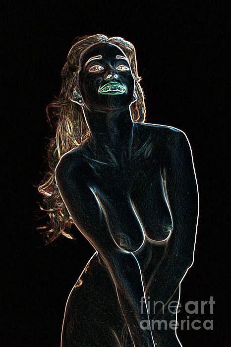 Nude Girl Model Dark Drawing Greeting Card By Kendree Miller