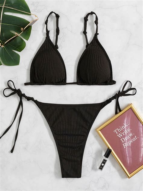 Triangle Tie Side Bikini Swimsuit Shein Usa