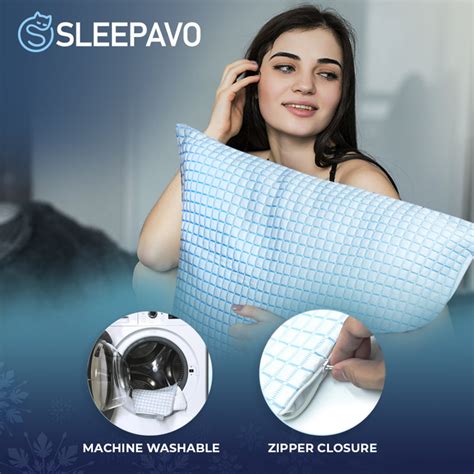 Sleepavo Cooling Pillow Case Queen Size Cool Pillow Case For Hot Sleepers Zipper Soft Cooling