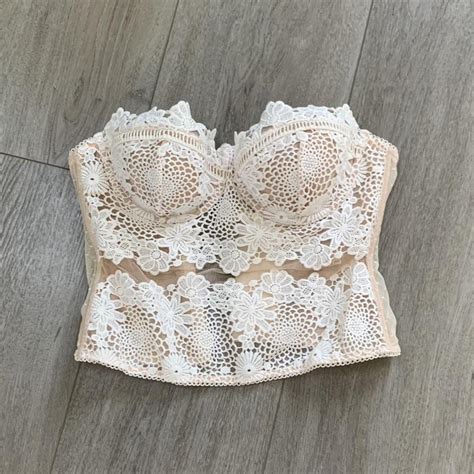 Victorias Secret Corset Nude Crochet Material Depop