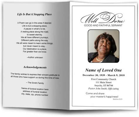 Faithful Funeral Program Template Diy Funeral Programs Funeral Program Site Funeral Programs