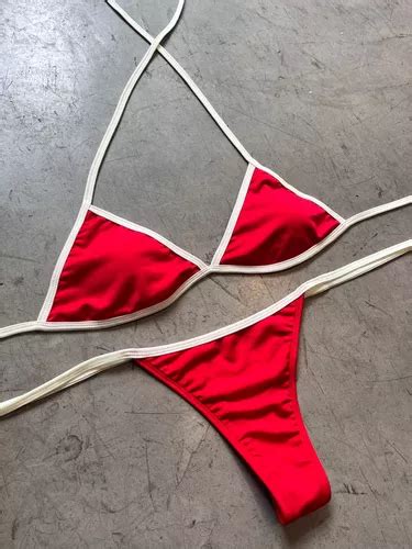 Bikini Mujer Tri Tiras Budamaonline Rojo M MercadoLibre