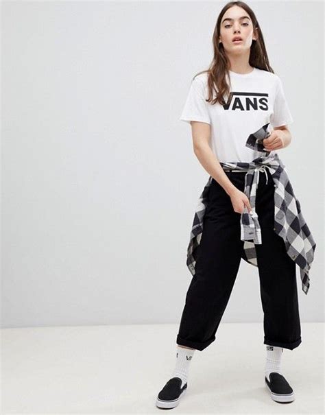 Vans Black Authentic Wide Leg Chino Trouser Asos Chino Pants Women