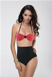 Red Polka Dot High Waisted Bikini Bk