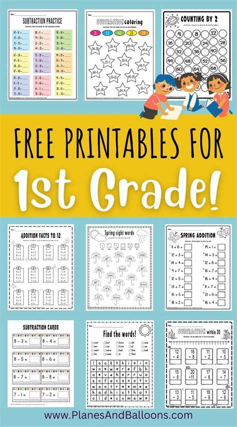 Free Printables For 1st Grade Students To Practice Their Math Skills