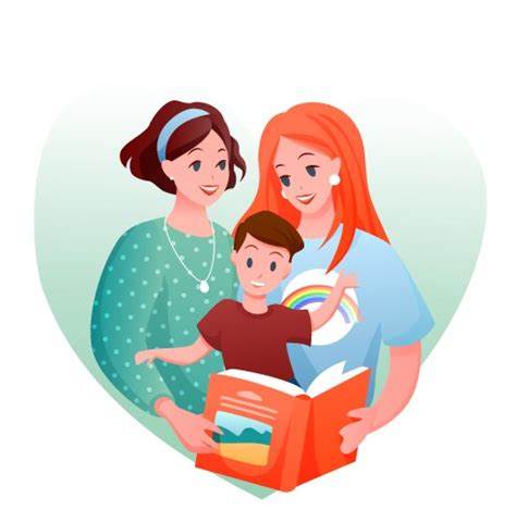 Lesbian Cartoon Mother Vector Images Over