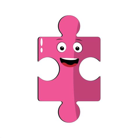 Puzzles faces. Funny bright puzzle pieces characters cute smile or ...