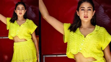 Sara Ali Khan Takes Best Bus Ride In Yellow Co Ord Set Pens Hilarious