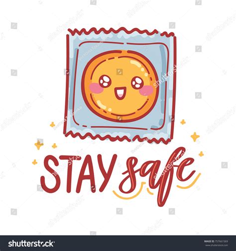 Friendly Illustration About Safe Sex Lettering Stock Vector Royalty Free