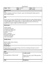 NSG6420Week3Soap Docx Name M M SOAP NOTE Date 6 26 19 Age 79 Time 1030 Sex Female