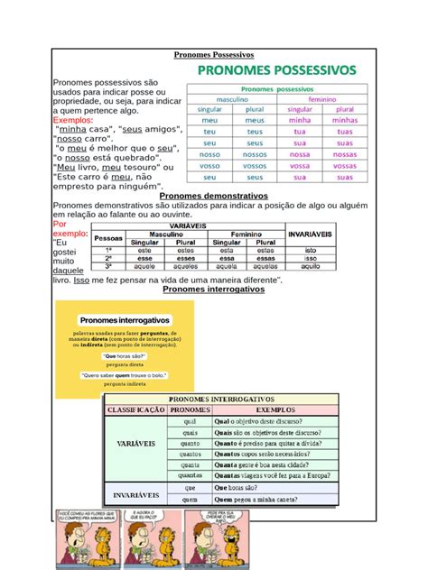 Seus É Pronome Possessivo - Pronomes Possessivos e Seus Usos | PDF