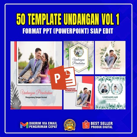 Jual 50 Template Undangan Pernikahan Digital PPT Bonus Vol 1