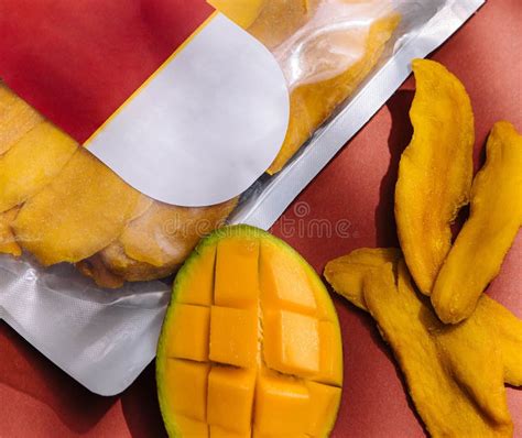 Pack Of Dried Mango Slices And Raw Mango Stock Image Image Of Vivid