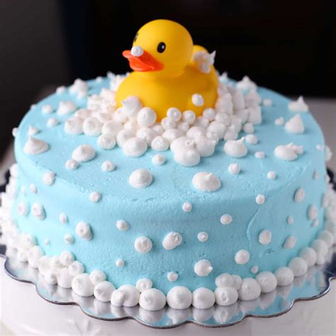 Rubber Ducky Baby Shower Cake - Mom Loves Baking