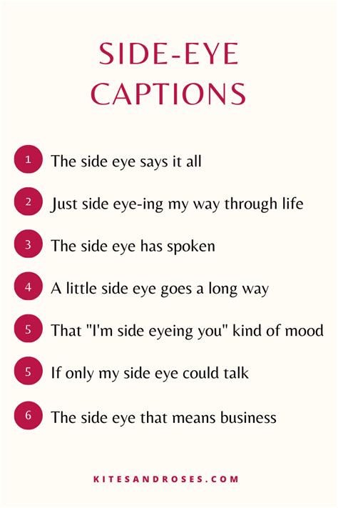 33 Side Eye Captions For Instagram With Quotes Kites And Roses