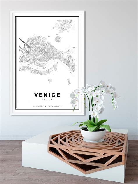 Venice Map Print Map of Venice City Map Venice Print Gift - Etsy