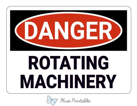 Printable Rotating Machinery Danger Sign