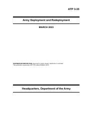 Army Deployment And Redeployment ATP 3 35 Course Hero