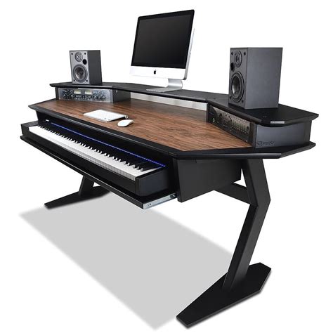 az studio workstations oxford studio desk walnut black reverb
