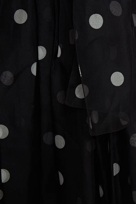 DOLCE GABBANA Pussy Bow Polka Dot Silk Organza Silk Midi Dress Sale Up To 70 Off THE OUTNET