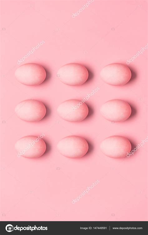 Rows Of Painted Pink Eggs — Stock Photo © Y Boychenko 147449591