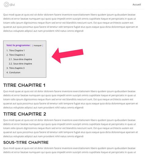 Table Des Matières Sommaire Comment Les Insérer En Début Darticle
