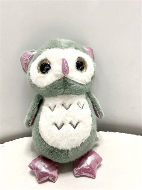 Мягкая игрушка Сова с блестящими крыльями, Angel Toys зеленый 25 см ...
