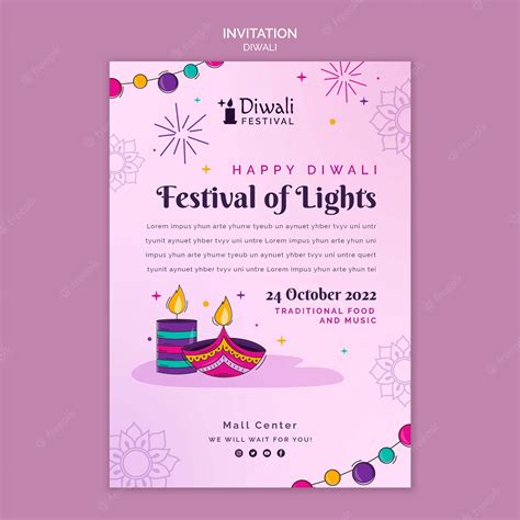 Premium PSD | Diwali celebration invitation template