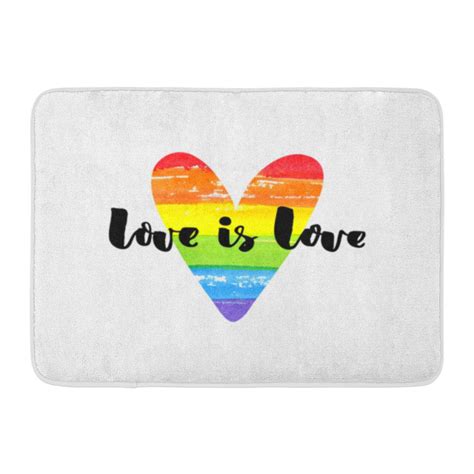GODPOK Colorful Watercolor Love Is Inspirational Quote On Rainbow Heart Gay Pride Slogan