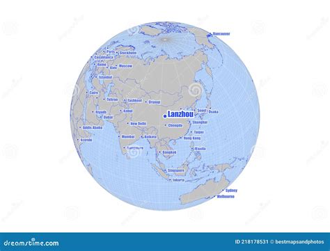 Map Showing Lanzhou,China on the World Map. Stock Illustration ...