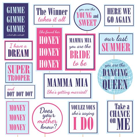 Mamma Mia Bachelorette Party Photo Booth Props Mamamia Bridal Shower